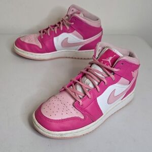 Nike Air Jordan 1 Mid GS "Fierce Pink" Barbie Pink - Size 4Y